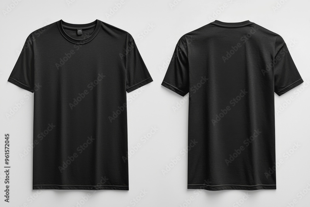 Black Tshirt Mockup Front and Back Isolated created with Generative AI Black Tshirt Mockup Front and Back Isolated created with Generative AI