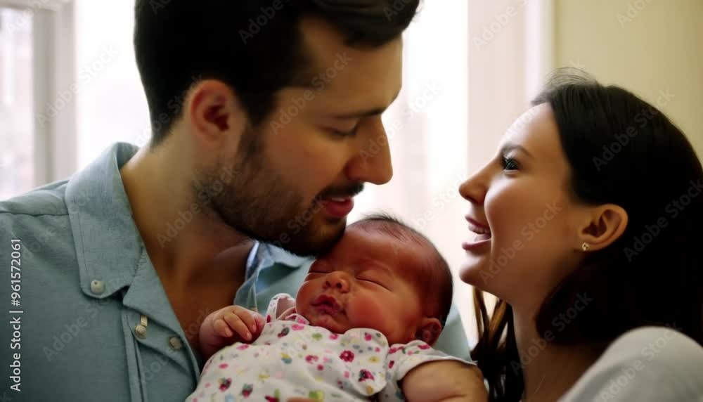 Shot of a beautiful young couple welcoming their newly born baby girl in the hospital
