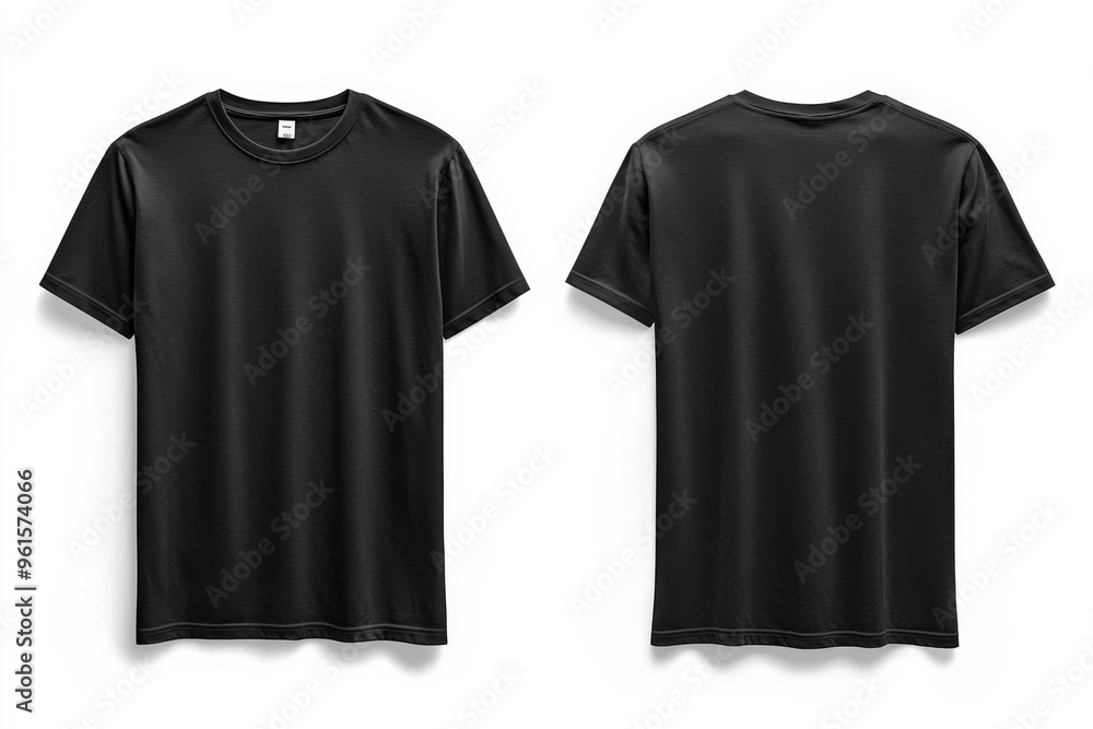 Black Tshirt Mockup Front and Back Isolated created with Generative AI Black Tshirt Mockup Front and Back Isolated created with Generative AI