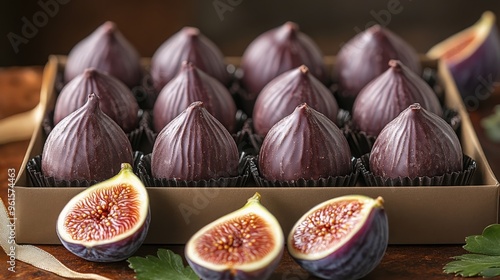 A beautifully arranged gift box filled with exquisite figs ready for gifting