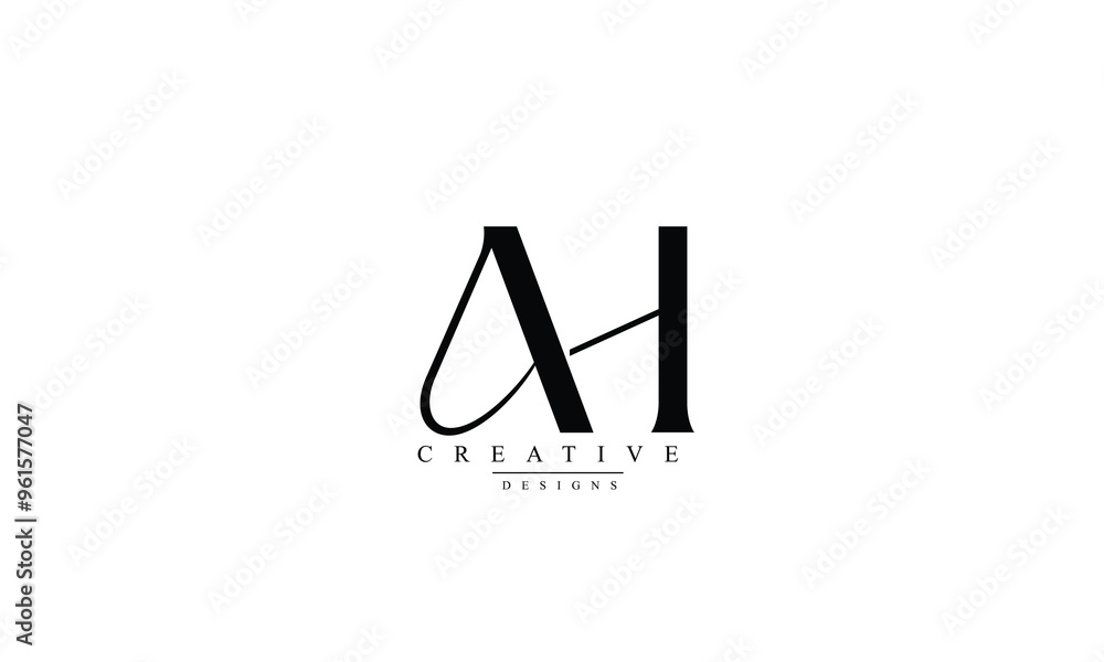 AH HA A H abstract vector logo monogram template AH HA A H abstract vector logo monogram template