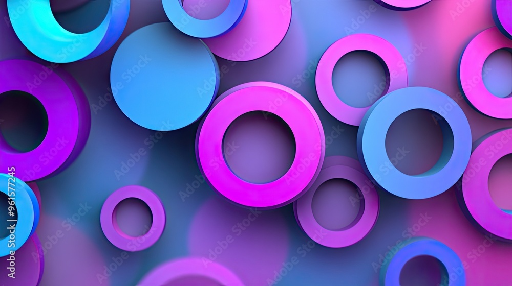 3D abstract background with overlapping circles and rings in a gradient color scheme, creating a smooth and dynamic visual. Perfect for digital design. 3D abstract background with overlapping circles and rings in a gradient color scheme, creating a smooth and dynamic visual. Perfect for digital design.