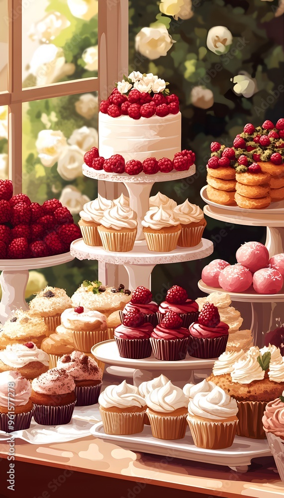 Cupcakes, Cake and Pastry Illustration Cupcakes, Cake and Pastry Illustration