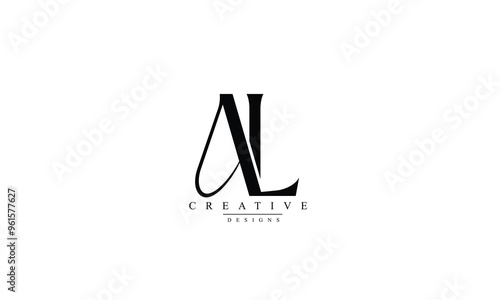 AL LAL A L abstract vector logo monogram template