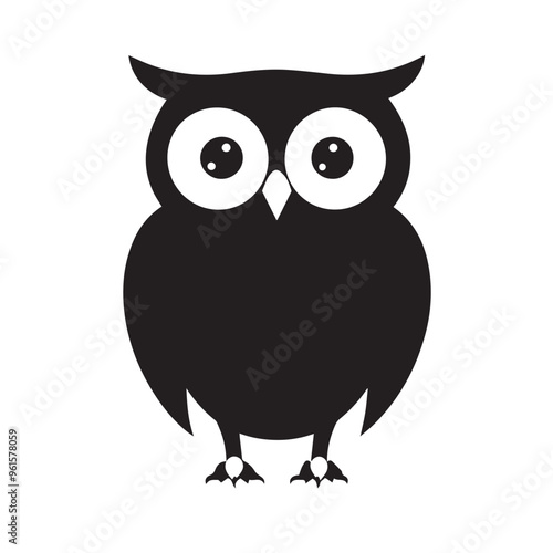 Owl in cartoon, doodle style . Image for t-shirt, web, mobile apps and ui. Isolated 2d vector illustration in logo, icon, sketch style, Eps 10, black and white. AI Generative