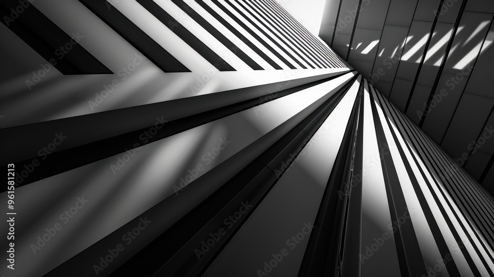 Obraz premium Modern Architecture, Abstract Pattern, Black and White.
