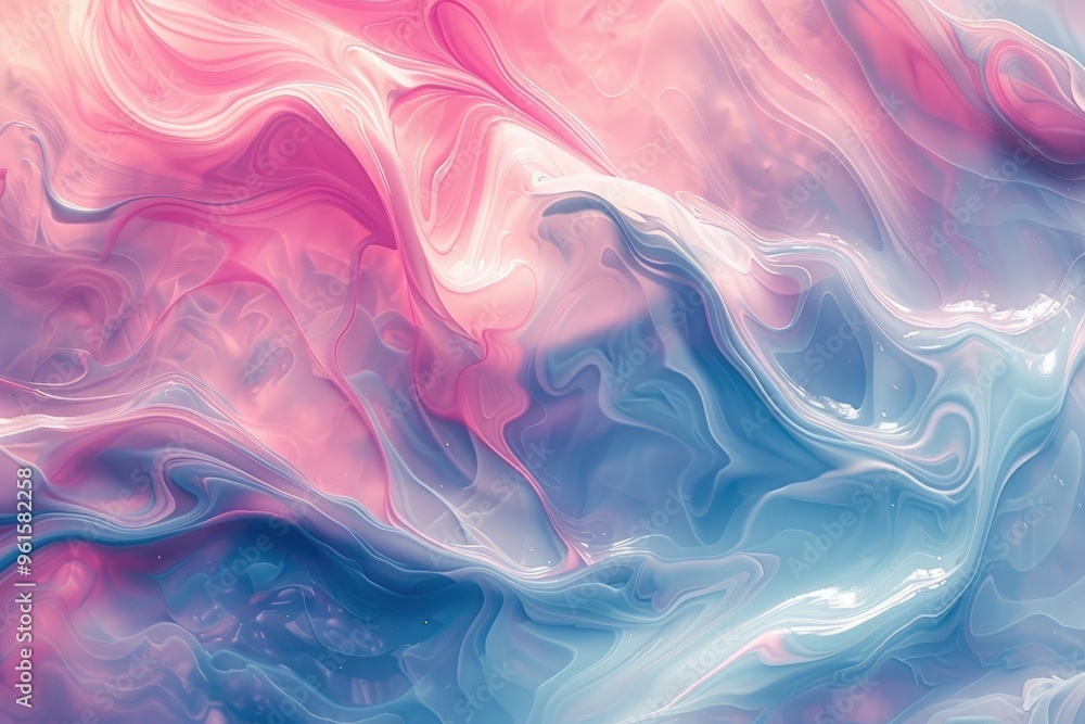 Abstract pastel fluid art with pink and blue swirls, blending colors and creating a dreamy, ethereal effect perfect for background use. Abstract pastel fluid art with pink and blue swirls, blending colors and creating a dreamy, ethereal effect perfect for background use.