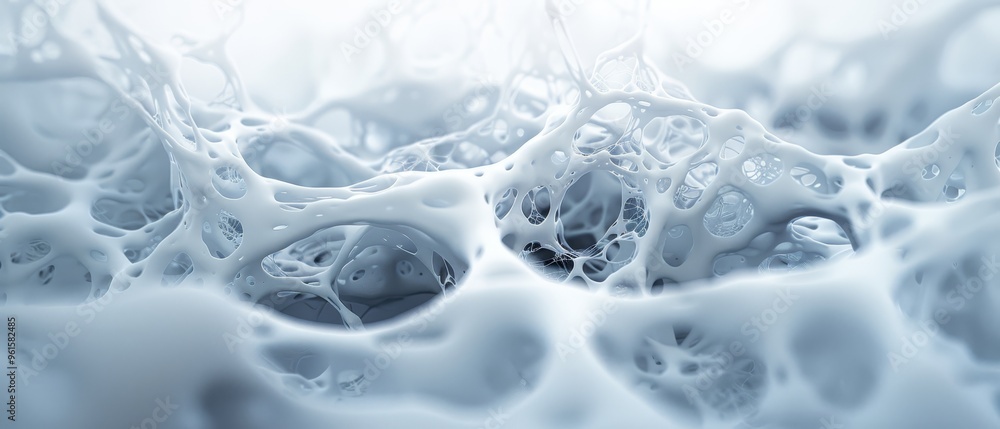 A tight shot of a pure white substance against a pristine white backdrop, superimposed with an out-of-focus depiction of its interior A tight shot of a pure white substance against a pristine white backdrop, superimposed with an out-of-focus depiction of its interior