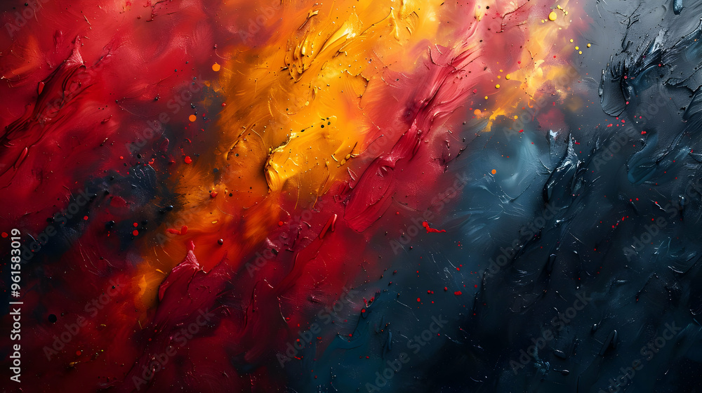 Abstract Painting with Red, Yellow, and Blue Colors Abstract Painting with Red, Yellow, and Blue Colors