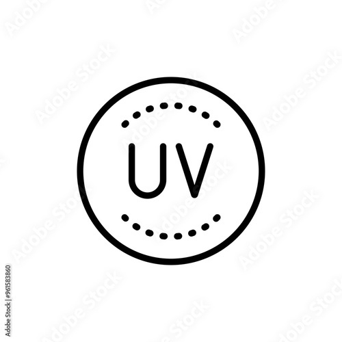 UV light for disinfection outline icon. Ultraviolet Light Icon, UV Ray Radiation. Electromagnetic Radiation Vector Art Illustration