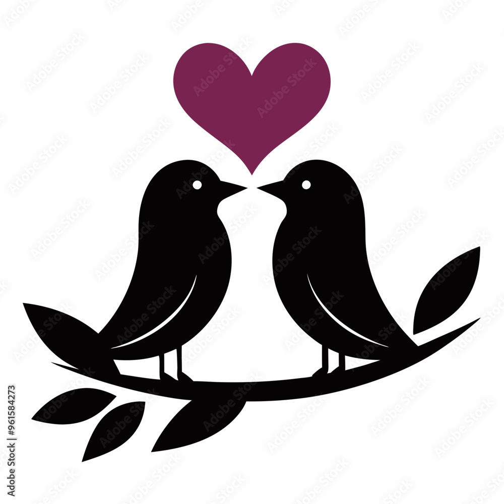 Love bird silhouette vector design Love bird silhouette vector design