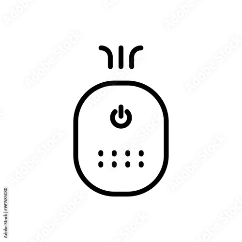 Humidifier Device Line Icon. Electronic Appliance Air Purifier Concept Outline Pictogram. Ventilation Technology Illustration. Simple Vector Isolated On White Background.