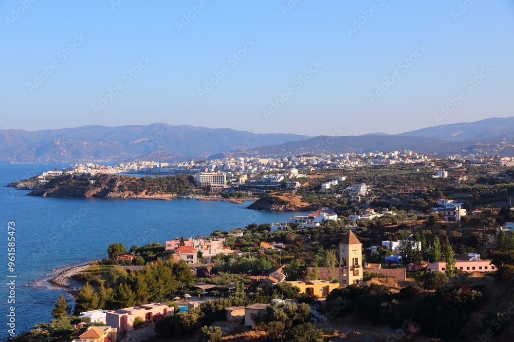 Agios Nikolaos in Crete, Greece. Greek island vacation in May. Agios Nikolaos in Crete, Greece. Greek island vacation in May.