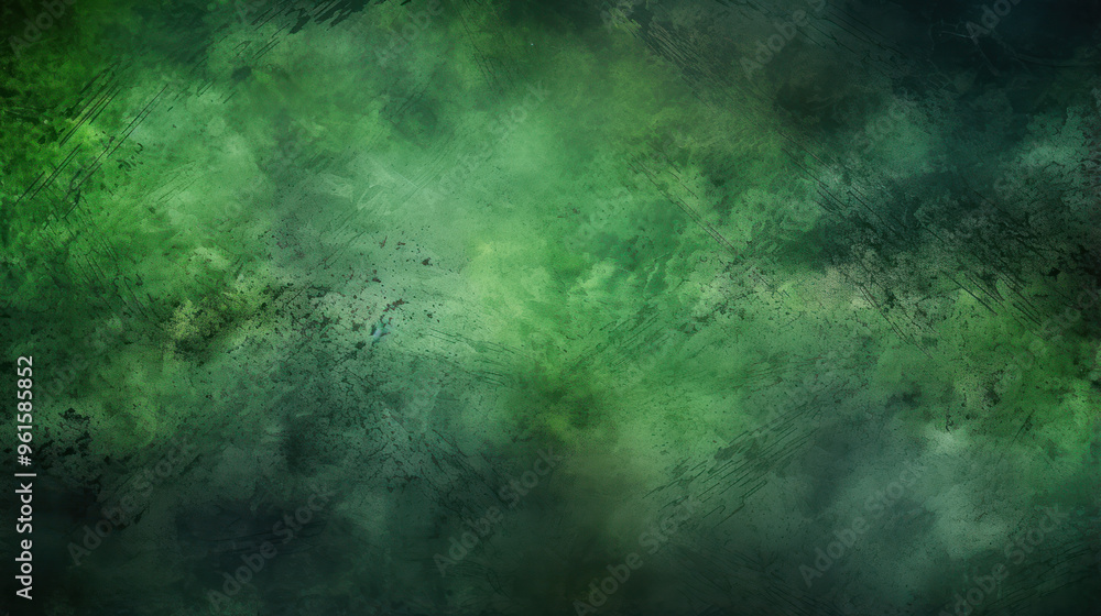 Fototapeta premium Green grunge texture background. Abstract wall.