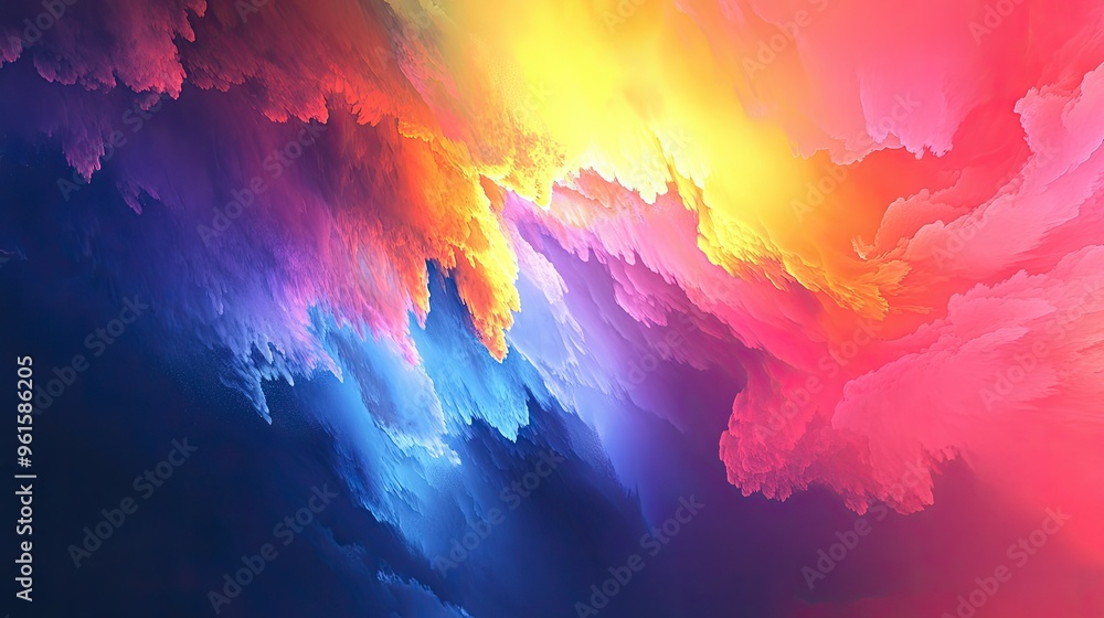 Colorful abstract background with dynamic movement and blending hues, providing a vibrant template for creative and design purposes. Colorful abstract background with dynamic movement and blending hues, providing a vibrant template for creative and design purposes.