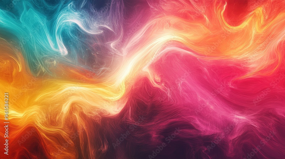 Colorful abstract background with dynamic movement and blending hues, providing a vibrant template for creative and design purposes. Colorful abstract background with dynamic movement and blending hues, providing a vibrant template for creative and design purposes.