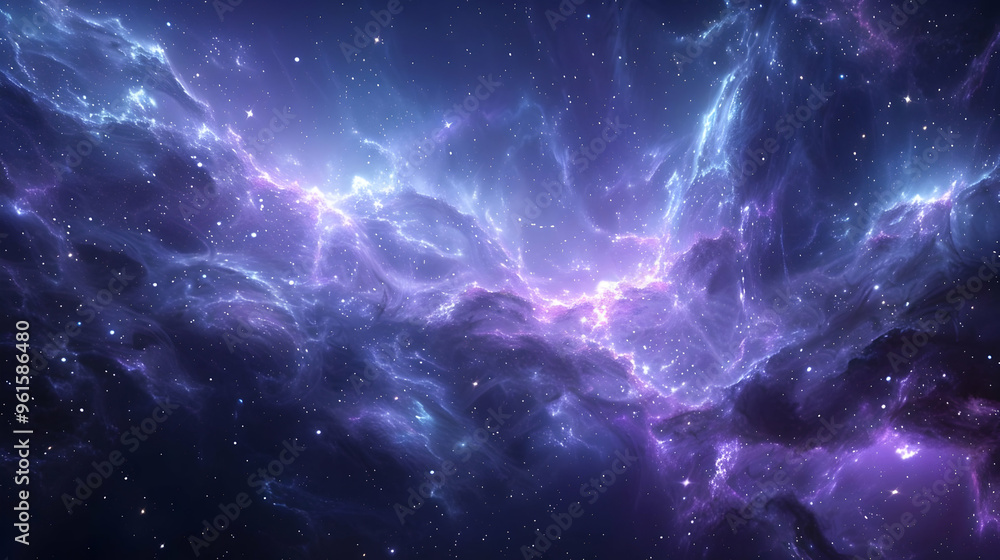 Purple and Blue Nebula Space Background Illustration Purple and Blue Nebula Space Background Illustration