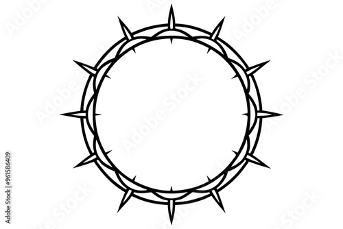 Crown of thorns vector illustration, Circle of thorns icon