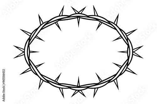 Crown of thorns vector illustration, Circle of thorns icon