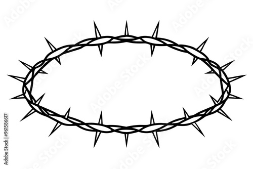 Crown of thorns vector illustration, Circle of thorns icon