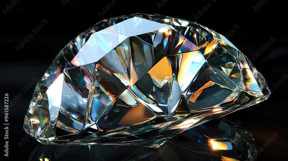 Detailed view of a diamond's internal structure, highlighting its brilliance and clarity - Detailed view of a diamond's internal structure, highlighting its brilliance and clarity -