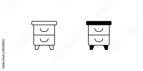 drawer set icon with white background vector stock illustration