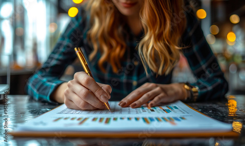 Young professional businesswoman taking notes and planning on laptop, remotely working and strategizing online