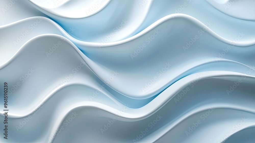 Elegant 3D blue wave pattern cascading across a white backdrop. Suitable for brochure and flyer designs, offering a clean and professional look. Elegant 3D blue wave pattern cascading across a white backdrop. Suitable for brochure and flyer designs, offering a clean and professional look.