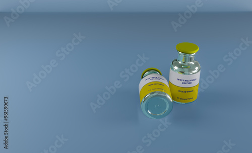 West Nile Virus, Vaccine West Nile, Vaccine Killed Virus. 3D work and 3D image photo