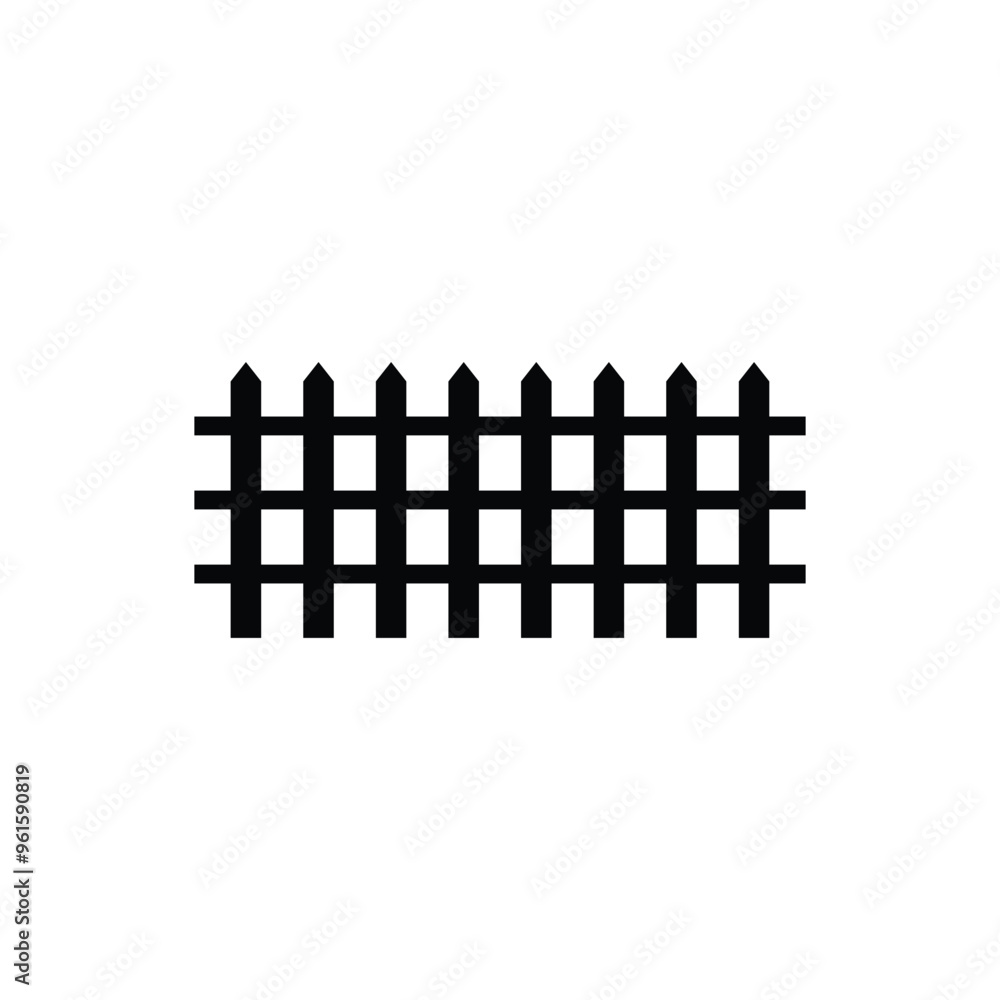 Fence black and white flat vector icon design. Fence symbol design and clip art Fence black and white flat vector icon design. Fence symbol design and clip art