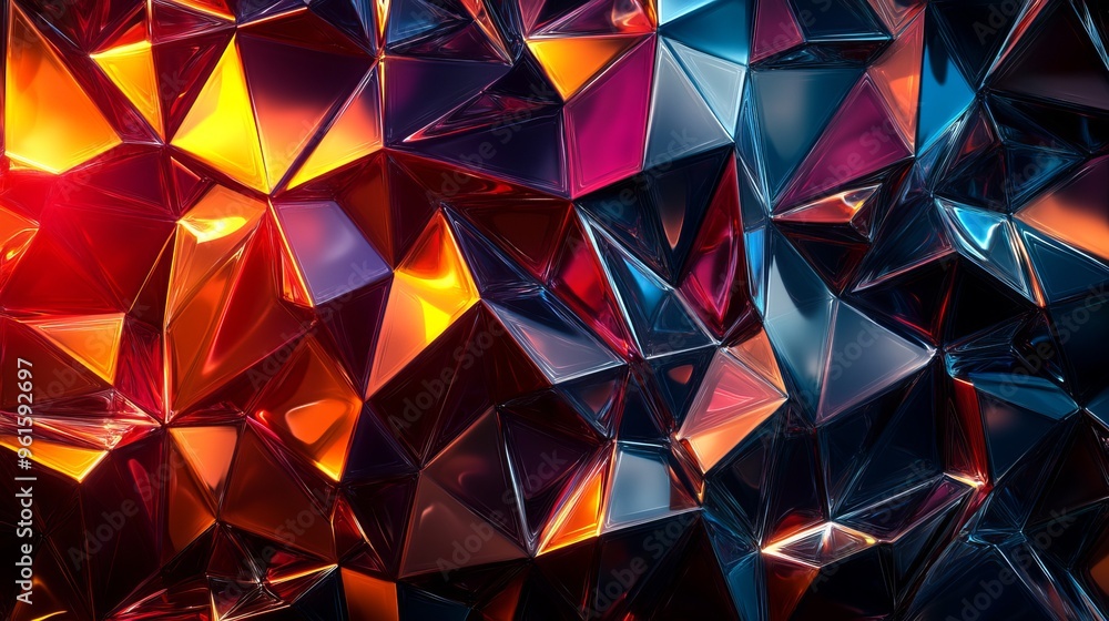 Colorful geometric patterns creating an abstract background with sharp facets Colorful geometric patterns creating an abstract background with sharp facets