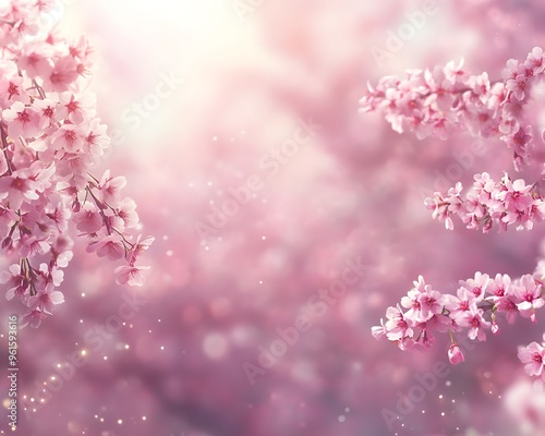 Wallpaper Mural pink cherry blossom background Torontodigital.ca