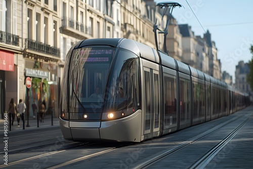 Modern Tram in a European City