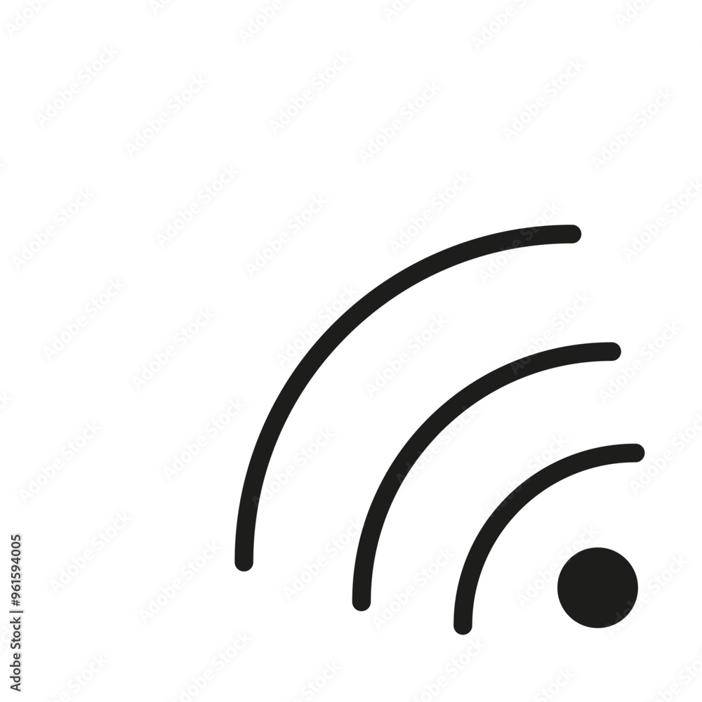 Wi Fi symbol. Minimalist signal icon. Simple connection graphic. Black and white design. Wi Fi symbol. Minimalist signal icon. Simple connection graphic. Black and white design.