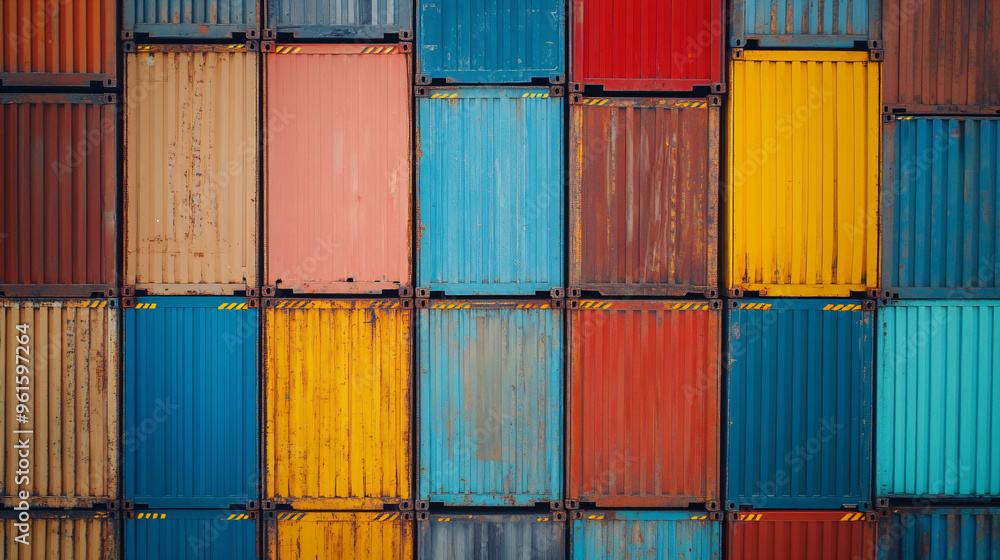 Fototapeta premium colorful shipping containers 
