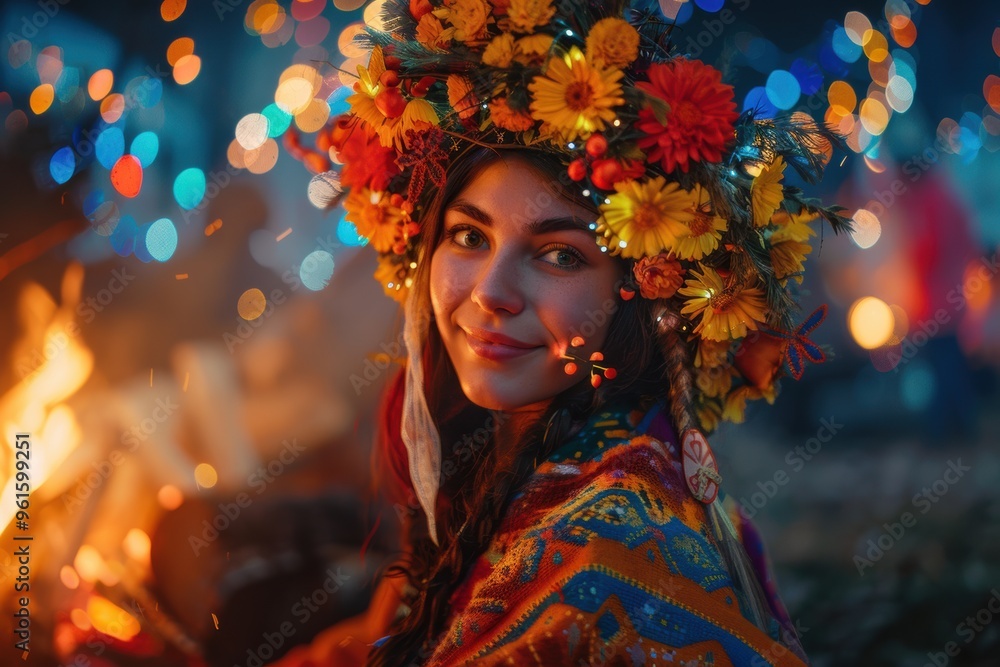 A vibrant storytelling session under the stars with flowers and warmth in the air A vibrant storytelling session under the stars with flowers and warmth in the air