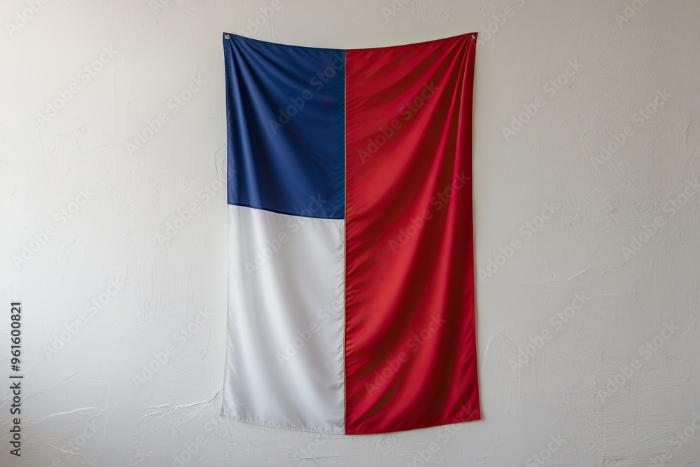 Naklejka premium Vibrant French Flag Representing National Identity and Patriotism on a Pristine Background