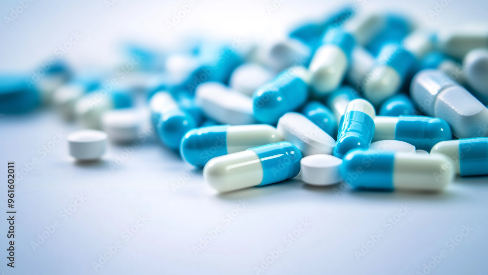 Scattered Pills: Bright Packaging on Light Surface Scattered Pills: Bright Packaging on Light Surface