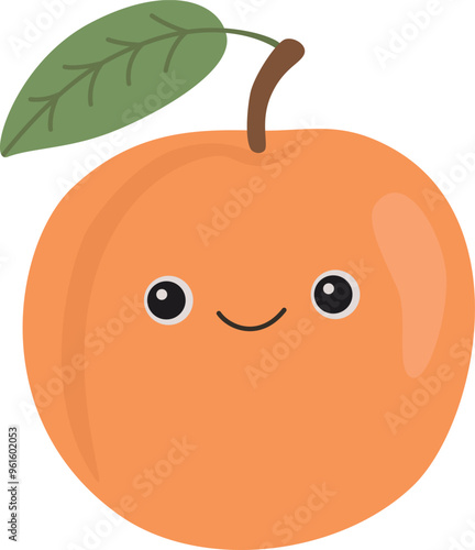 Cute peach with smiling face