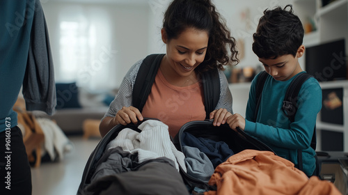 Family Packing for Trip