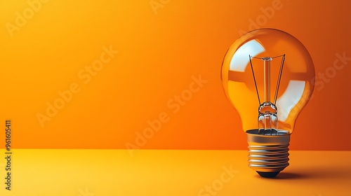 A light bulb on an orange background, representing innovation, creativity, and new ideas.