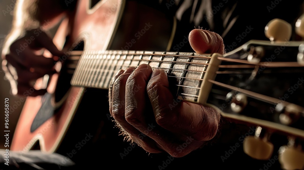 Obraz premium man playing guitar