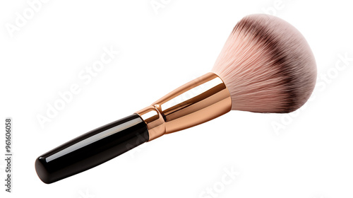 luxury beauty cosmetic makeup brush, studio view, isolated on transparent background.