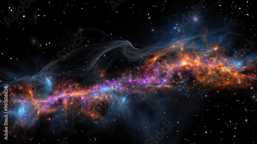 A stunning nebula with vibrant colors and swirling gas clouds.