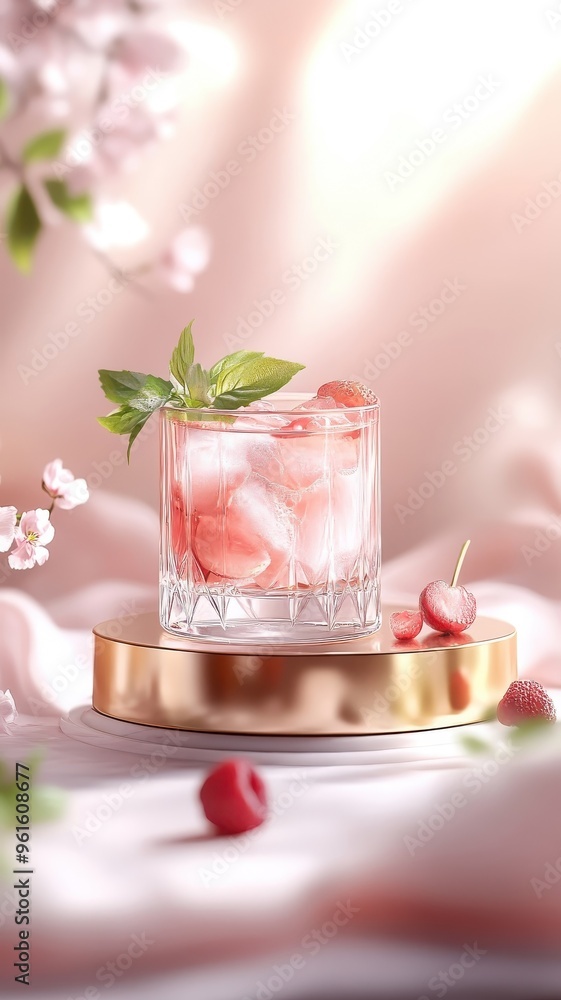 Mixed fruit juice on a chrome, golden podium with exquisite detailing. Mixed fruit juice on a chrome, golden podium with exquisite detailing.