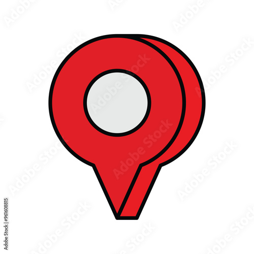 location color line icon with white background vector stock illustration