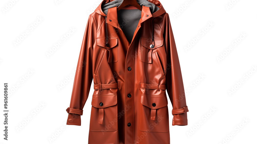 custom made wallpaper toronto digitalmen classic waterproof long raincoat, studio view, isolated on transparent background.