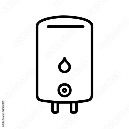 Icon Vector Energy savings and heating costs Water Heater
