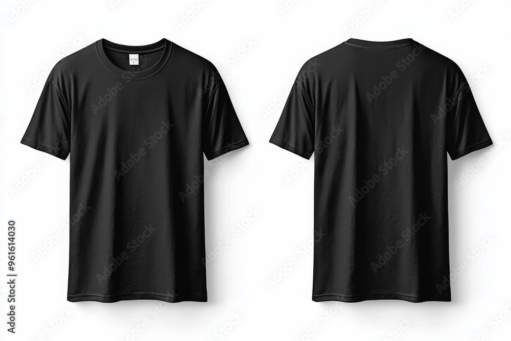 Black Tshirt Mockup Front and Back Isolated created with Generative AI Black Tshirt Mockup Front and Back Isolated created with Generative AI