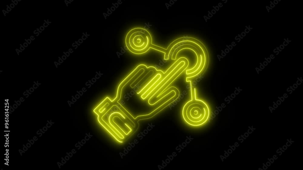 Neon Touch Interaction Icon Video HD - Glowing Hand Symbol Engaging Digital Connections and Network on Black Background Animated for Technology and User Experience Neon Touch Interaction Icon Video HD - Glowing Hand Symbol Engaging Digital Connections and Network on Black Background Animated for Technology and User Experience